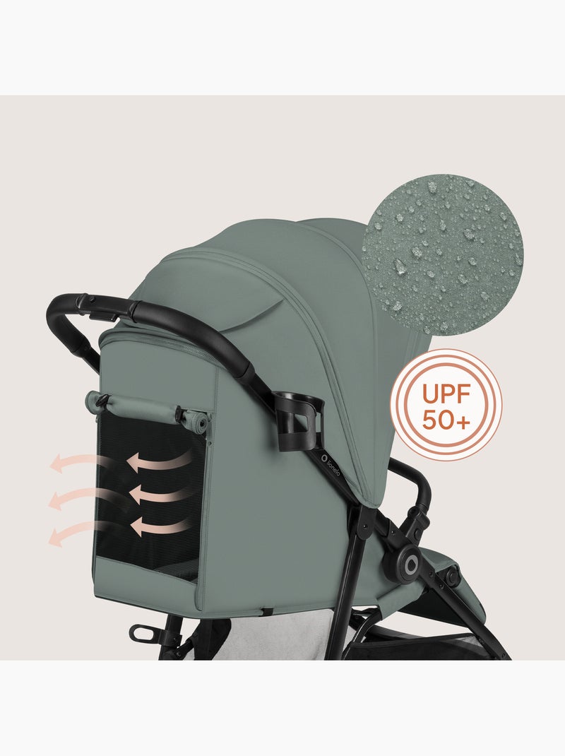 LIONELO Emerald Compacte Buggy - Lichtgewicht - Vering - Grote Boodschappenmand Groen - Kiabi