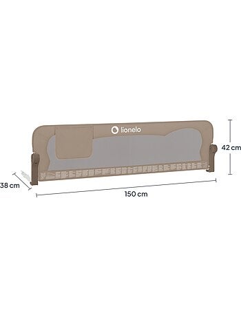 LIONELO Eva-bedhekje - 150 cm - Valbeveiliging - Opvouwbaar, luchtdoorlatend net