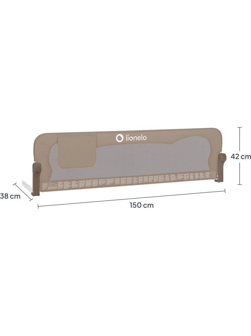 LIONELO Eva-bedhekje - 150 cm - Valbeveiliging - Opvouwbaar, luchtdoorlatend net Beige - Kiabi