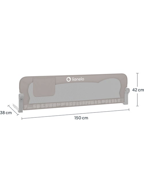 LIONELO Eva-bedhekje - 150 cm - Valbeveiliging - Opvouwbaar, luchtdoorlatend net - Kiabi