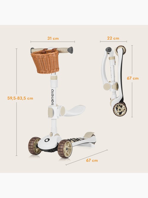 LIONELO Franky 2-in-1 Loopfiets & Step - Lichtgevende Wielen - Tot 50 kg - Mandje - Kiabi LIONELO Franky 2-in-1 Loopfiets & Step - Lichtgevende Wielen - Tot 50 kg - Mandje - Kiabi