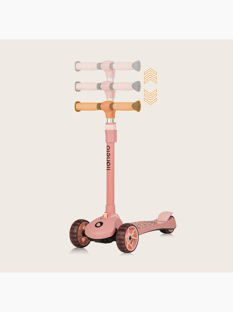 LIONELO Franky 2-in-1 Loopfiets & Step - Lichtgevende Wielen - Tot 50 kg - Mandje Roze - Kiabi