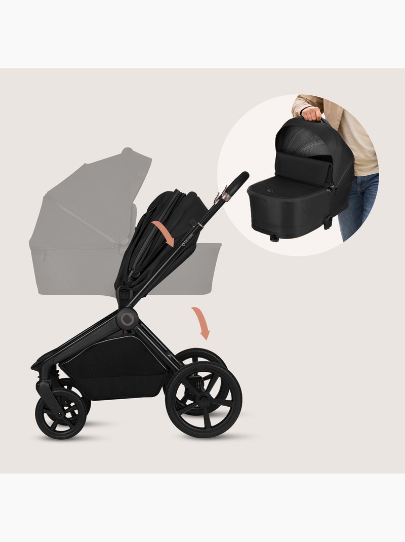 LIONELO Freya 2-in-1-kinderwagen - Kinderwagen - Reiswieg - Opvouwbare reiswieg met onderstel Zwart - Kiabi