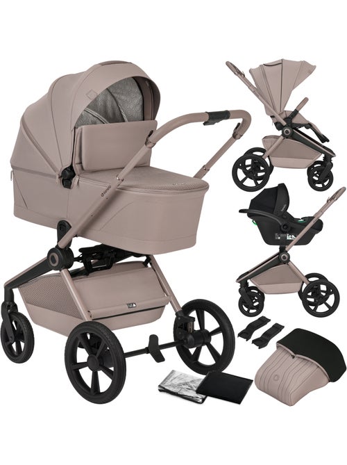 LIONELO Freya 3-in-1 Kinderwagen - Met Reiswieg, Autostoel en Regenhoes - Kiabi LIONELO Freya 3-in-1 Kinderwagen - Met Reiswieg, Autostoel en Regenhoes - Kiabi