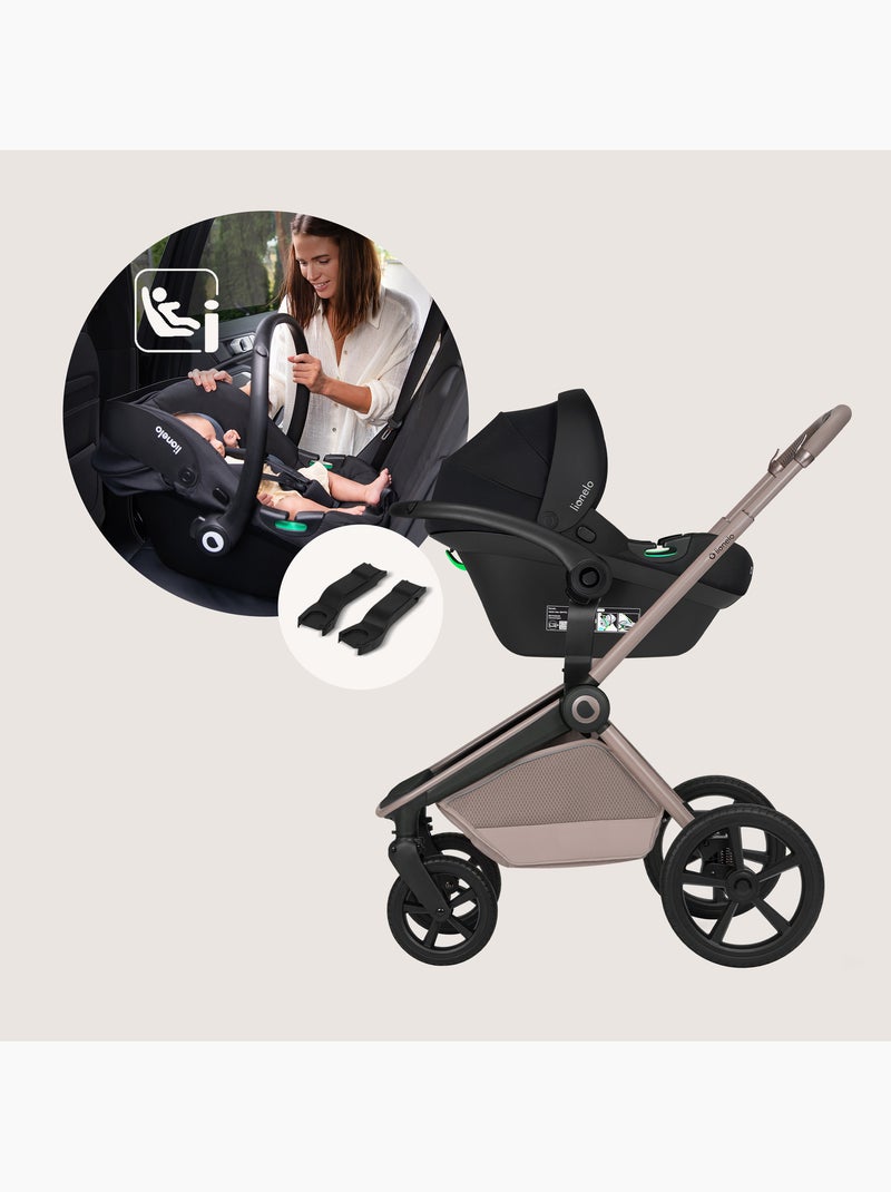 LIONELO Freya 3-in-1 Kinderwagen - Met Reiswieg, Autostoel en Regenhoes Beige - Kiabi