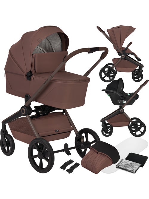 LIONELO Freya 3-in-1 Kinderwagen - Met Reiswieg, Autostoel en Regenhoes - Kiabi LIONELO Freya 3-in-1 Kinderwagen - Met Reiswieg, Autostoel en Regenhoes - Kiabi