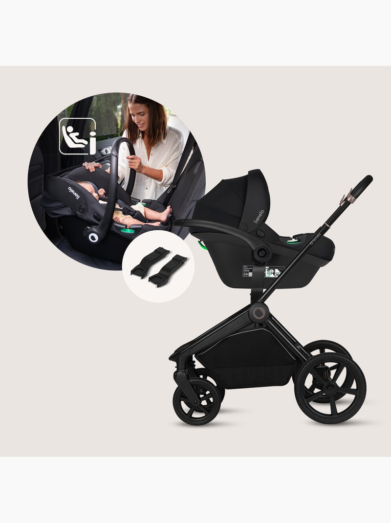 LIONELO Freya 3-in-1 Kinderwagen - Met Reiswieg, Autostoel en Regenhoes Zwart - Kiabi