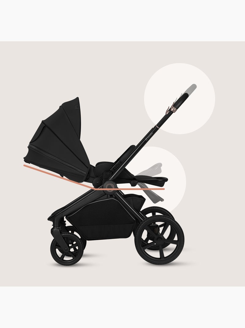 LIONELO Freya 3-in-1 Kinderwagen - Met Reiswieg, Autostoel en Regenhoes Zwart - Kiabi