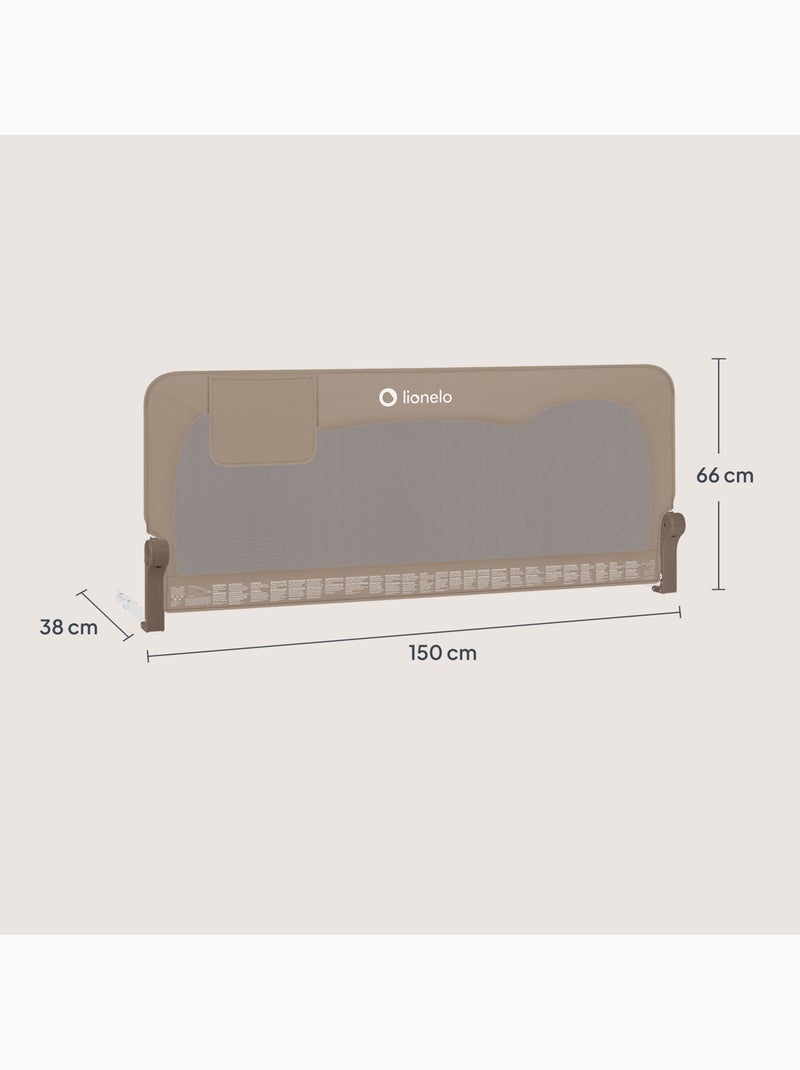 LIONELO Hanna babybedhek - 150 x 66 cm - Opvouwbaar - Valbeveiliging - Luchtdoorlatend gaas Beige - Kiabi