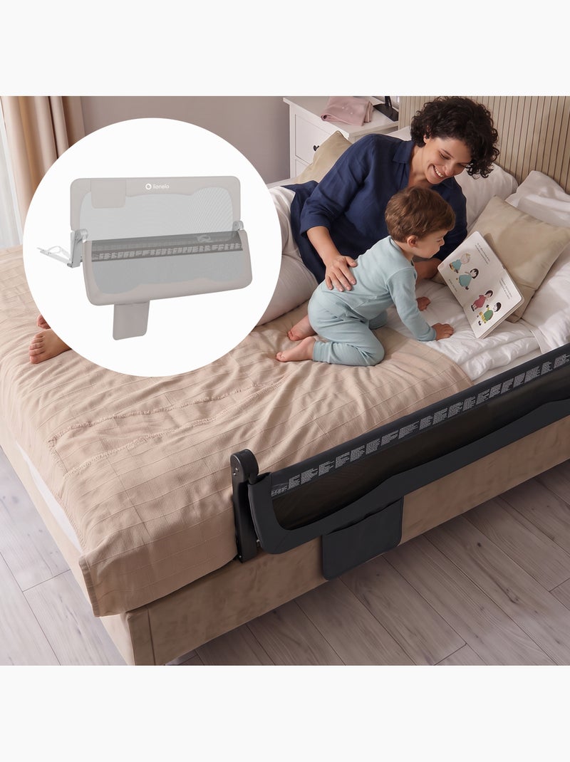 LIONELO Hanna babybedhek - 150 x 66 cm - Opvouwbaar - Valbeveiliging - Luchtdoorlatend gaas Grijs - Kiabi