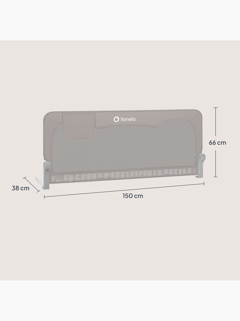 LIONELO Hanna babybedhek - 150 x 66 cm - Opvouwbaar - Valbeveiliging - Luchtdoorlatend gaas Grijs - Kiabi