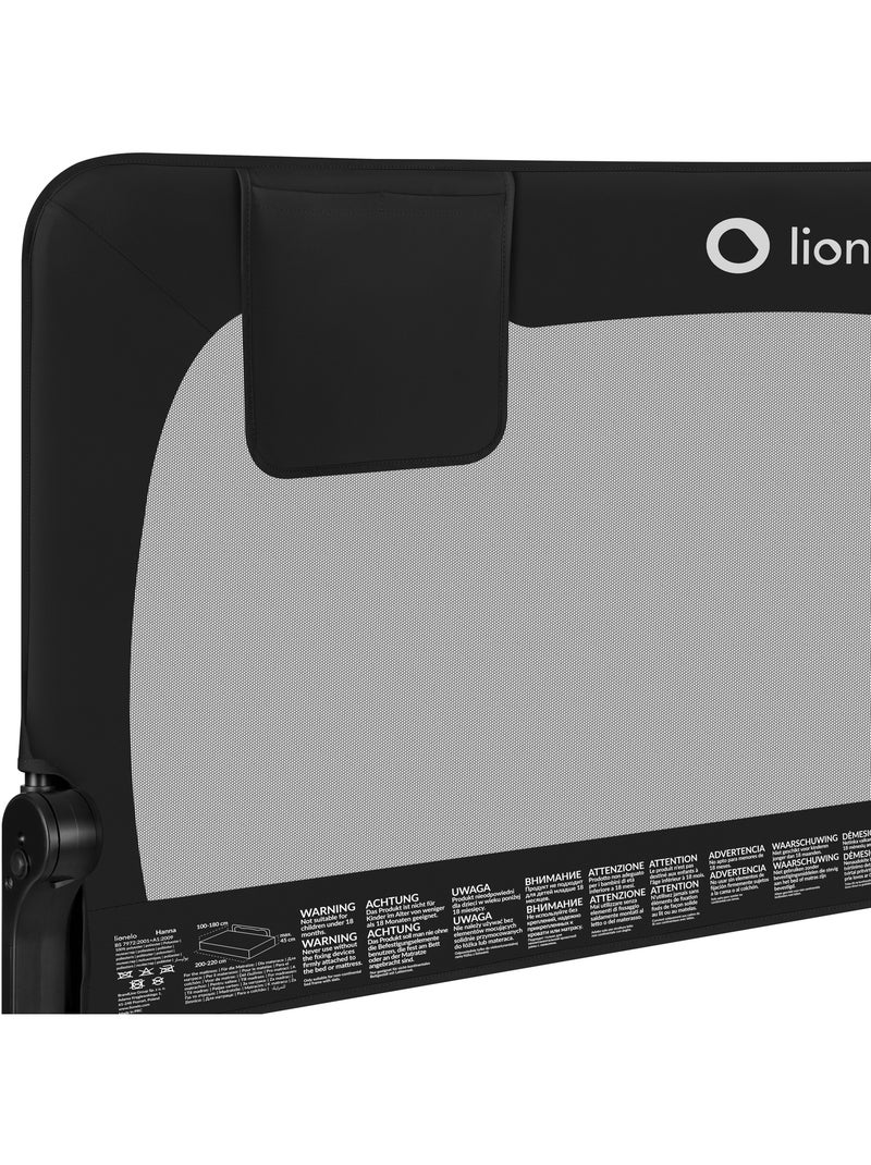 LIONELO Hanna babybedhek - 150 x 66 cm - Opvouwbaar - Valbeveiliging - Luchtdoorlatend gaas Zwart - Kiabi