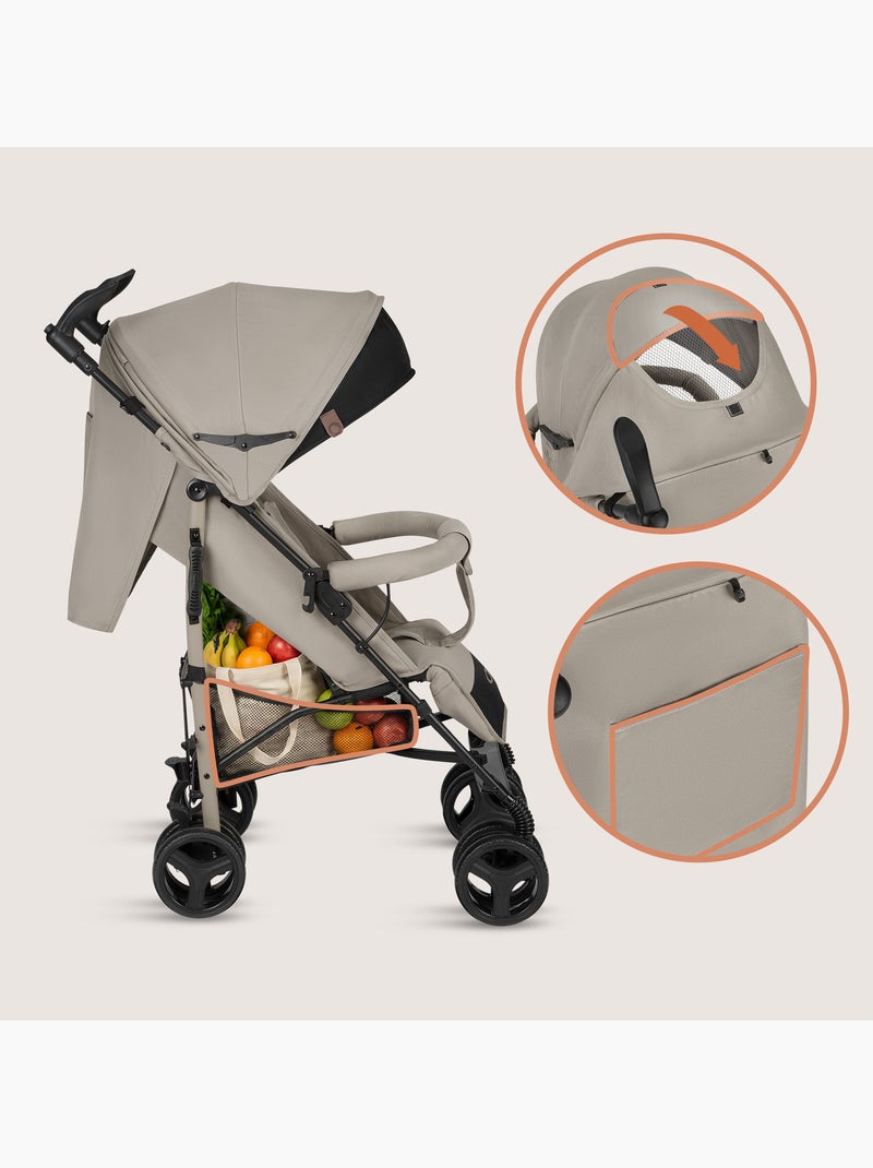 LIONELO Irma Compacte Buggy - 6-36 Maanden - Inclusief Muggennet - Lichtgewicht Beige - Kiabi