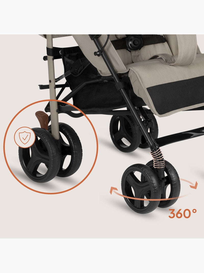 LIONELO Irma Compacte Buggy - 6-36 Maanden - Inclusief Muggennet - Lichtgewicht Beige - Kiabi