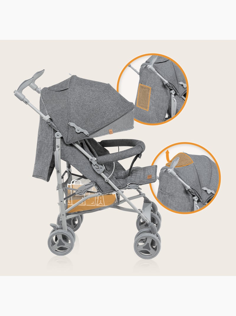 LIONELO Irma Compacte Buggy - 6-36 Maanden - Inclusief Muggennet - Lichtgewicht Grijs - Kiabi