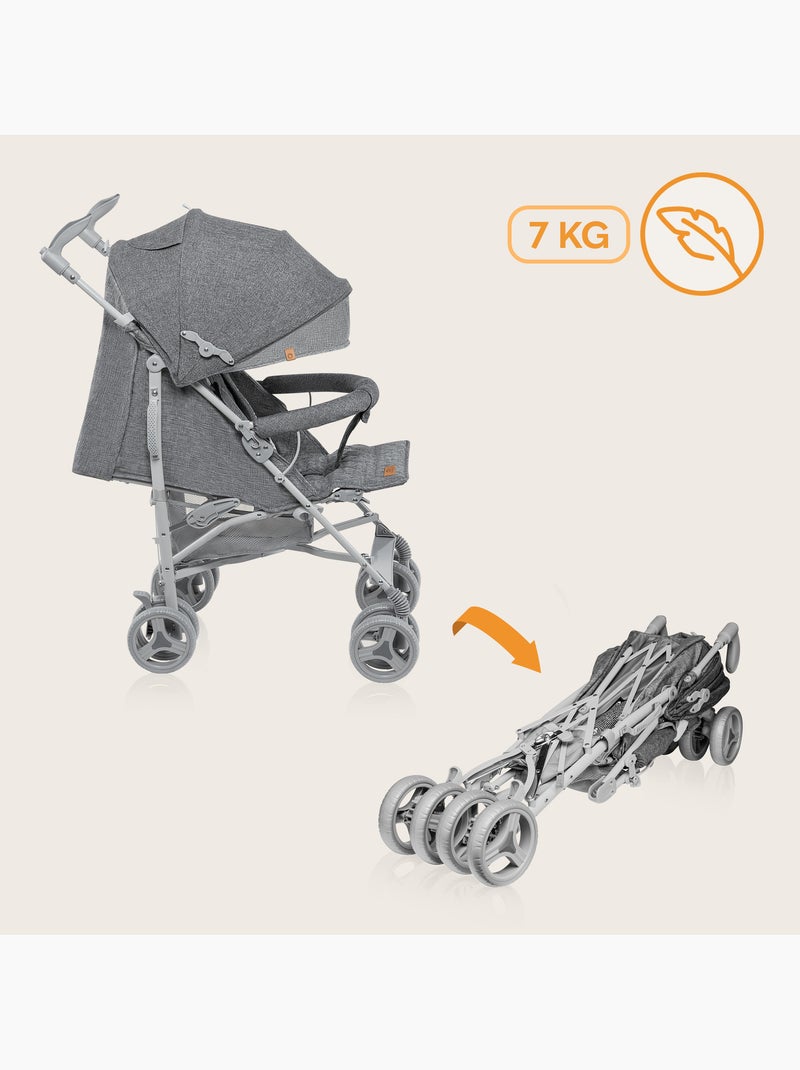 LIONELO Irma Compacte Buggy - 6-36 Maanden - Inclusief Muggennet - Lichtgewicht Grijs - Kiabi