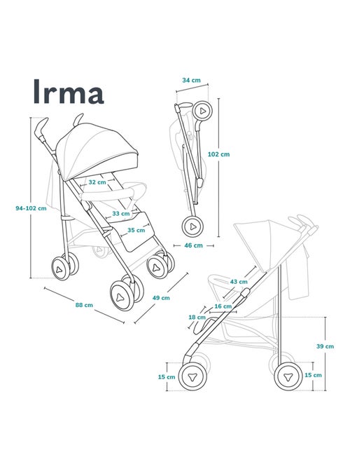 LIONELO Irma Compacte Buggy - 6-36 Maanden - Inclusief Muggennet - Lichtgewicht - Kiabi LIONELO Irma Compacte Buggy - 6-36 Maanden - Inclusief Muggennet - Lichtgewicht - Kiabi