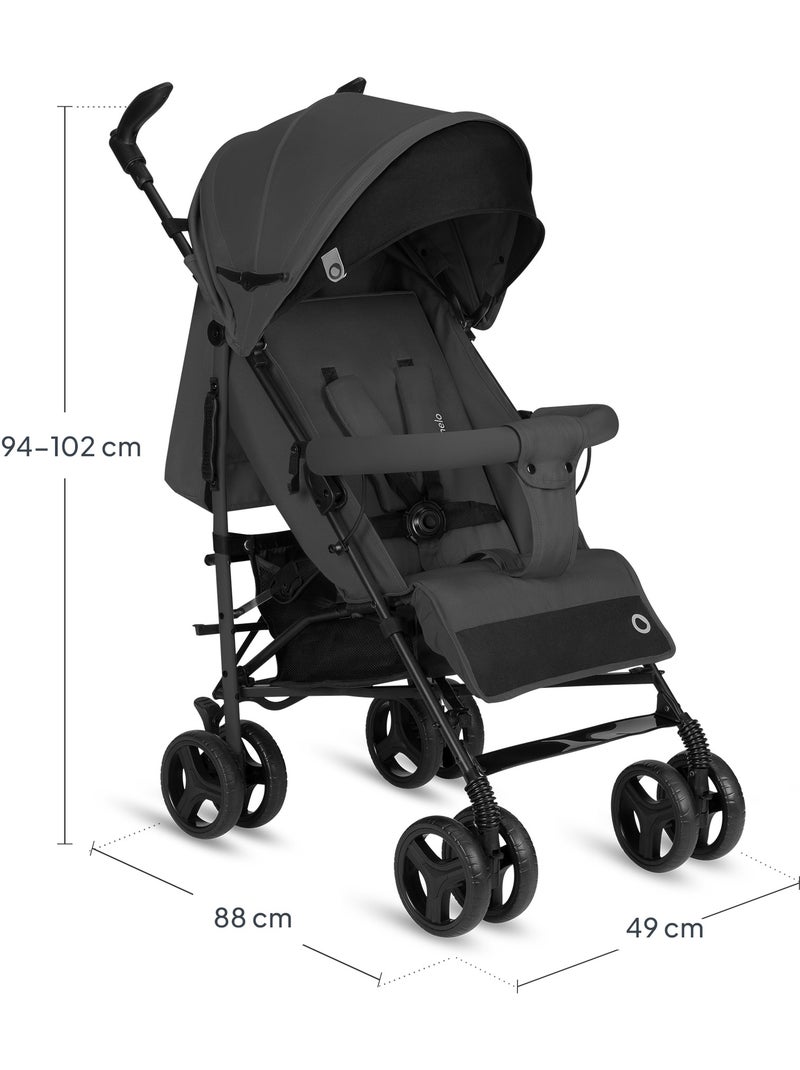 LIONELO Irma Compacte Buggy - 6-36 Maanden - Inclusief Muggennet - Lichtgewicht Grijs Zwart - Kiabi