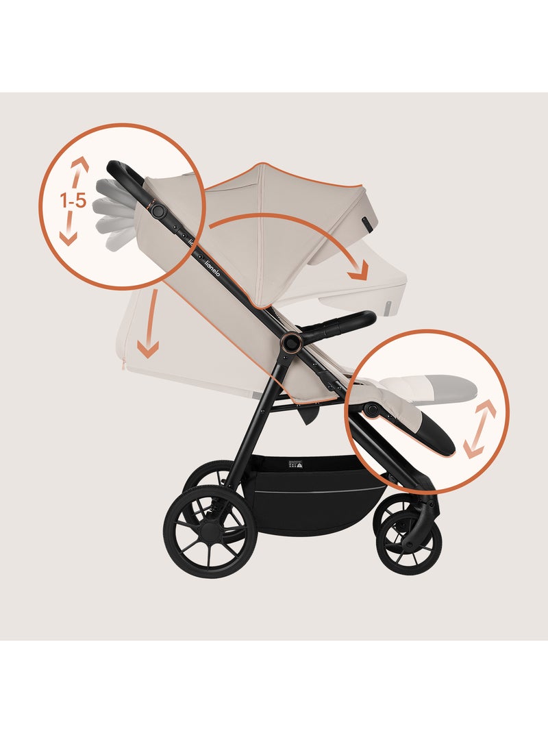LIONELO Iva All-Terrain Kinderwagen - Premium Materiaal - Tot 22 kg - Ruim Ontwerp Beige - Kiabi