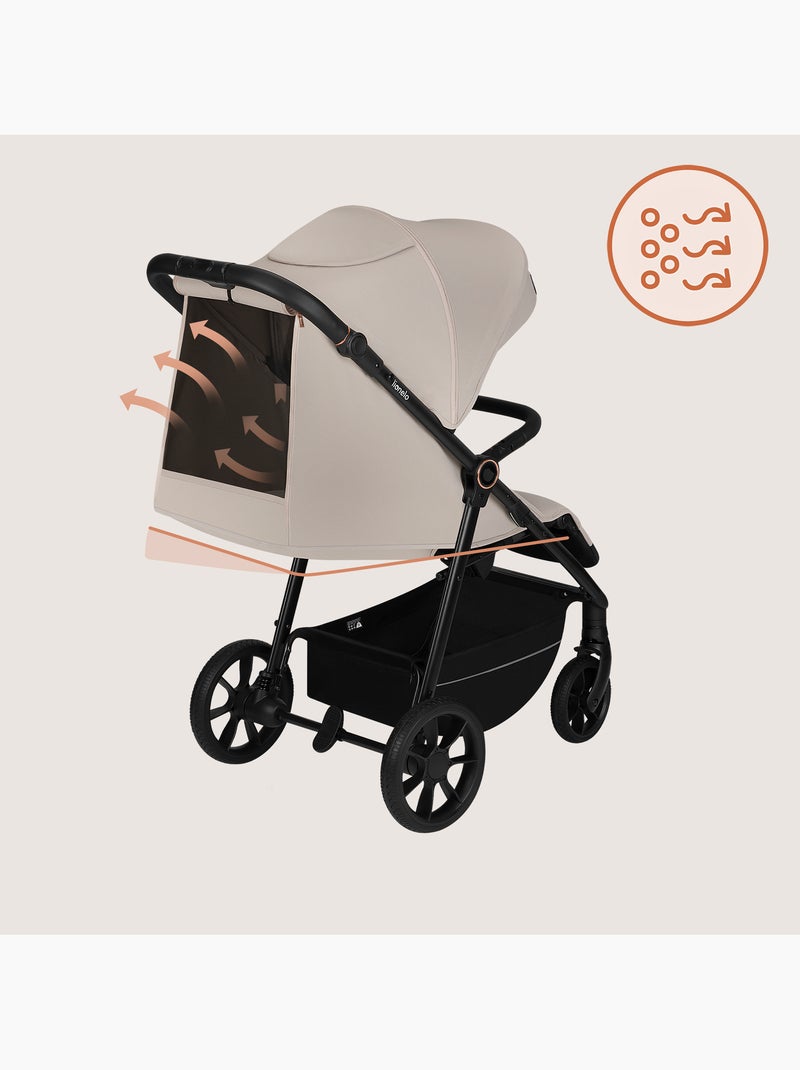 LIONELO Iva All-Terrain Kinderwagen - Premium Materiaal - Tot 22 kg - Ruim Ontwerp Beige - Kiabi