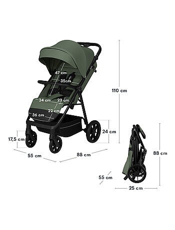 LIONELO Iva All-Terrain Kinderwagen - Premium Materiaal - Tot 22 kg - Ruim Ontwerp