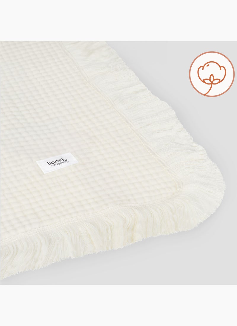 LIONELO Katoenen Babydeken - 70x100 cm - 100% Katoen - 280 g/m² Beige - Kiabi