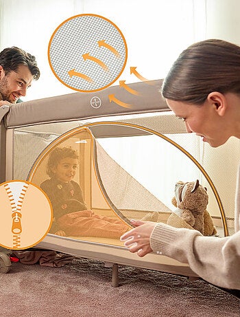 LIONELO Laura Reisbedje 3-in-1 - Babybox - Matras - Wieltjes - 0-36 Maanden