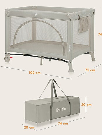 LIONELO Laura Reisbedje 3-in-1 - Babybox - Matras - Wieltjes - 0-36 Maanden