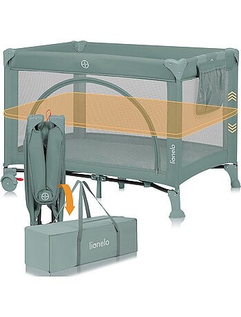 LIONELO Laura Reisbedje 3-in-1 - Babybox - Matras - Wieltjes - 0-36 Maanden