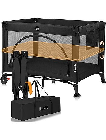 LIONELO Laura Reisbedje 3-in-1 - Babybox - Matras - Wieltjes - 0-36 Maanden
