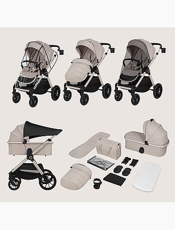 LIONELO Layla 2-in-1 kinderwagen - Set met kinderwagen, reiswieg en accessoires - Tot 22 kg