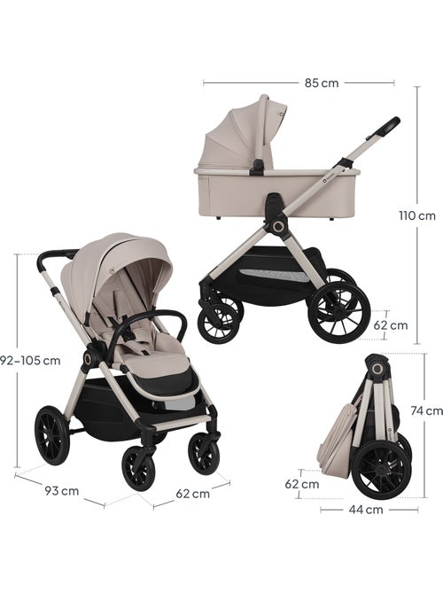 LIONELO Layla 2-in-1 kinderwagen - Set met kinderwagen, reiswieg en accessoires - Tot 22 kg - Kiabi LIONELO Layla 2-in-1 kinderwagen - Set met kinderwagen, reiswieg en accessoires - Tot 22 kg - Kiabi