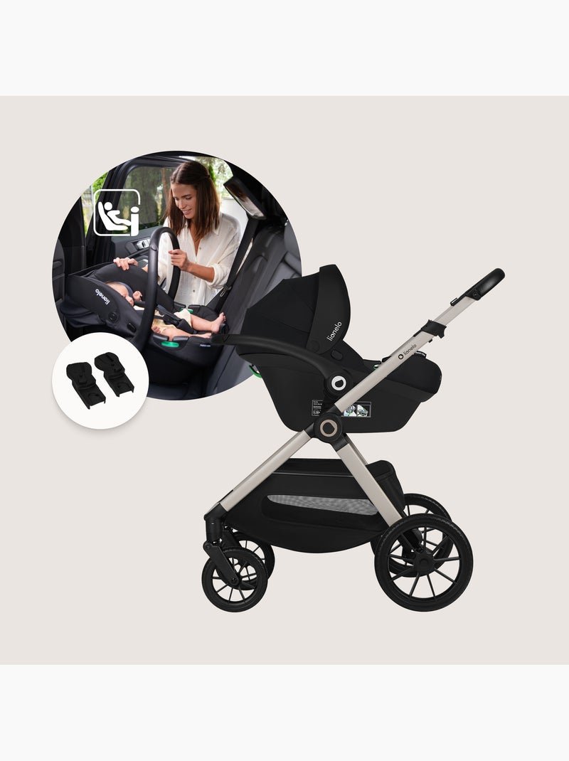 LIONELO Layla 3-in-1 kinderwagen - Set met kinderwagen, reiswieg, autostoeltje en accessoires Beige - Kiabi