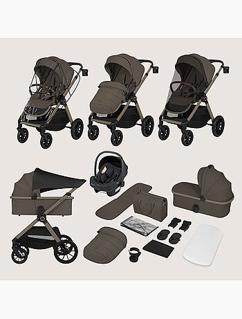 LIONELO Layla 3-in-1 kinderwagen - Set met kinderwagen, reiswieg, autostoeltje en accessoires
