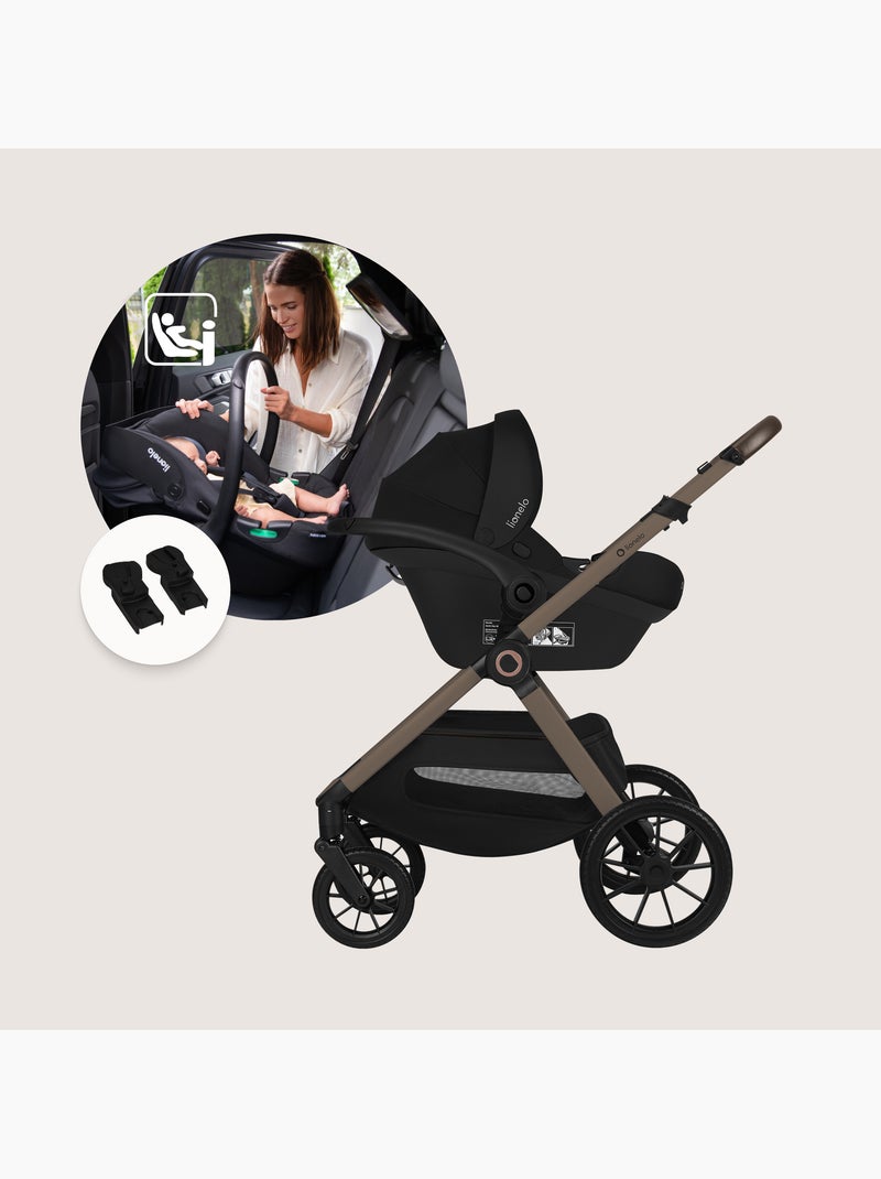 LIONELO Layla 3-in-1 kinderwagen - Set met kinderwagen, reiswieg, Cosi en accessoires - Tot 22 kg Chocoladebruin - Kiabi
