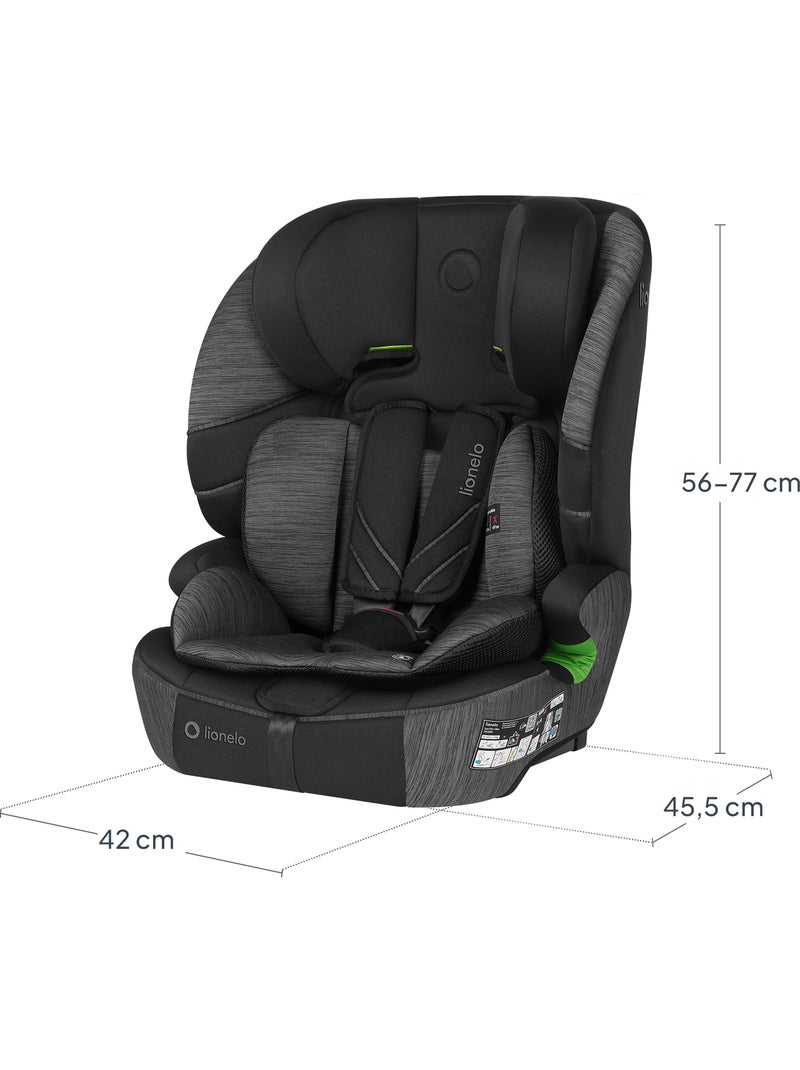 LIONELO Levi Fix i-Size Autostoeltje - ISOFIX - 76-150 cm - Groep 1/2/3 Zwart Grijs - Kiabi