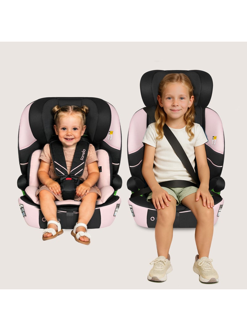 LIONELO Levi Fix i-Size Autostoeltje - ISOFIX - 76-150 cm - Groep 1/2/3 Zwart Roze - Kiabi