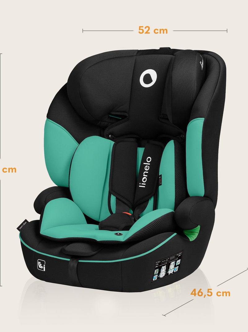 LIONELO Levi i-Size Autostoeltje - 76-150 cm - Groep 1/2/3 Zwart Groen - Kiabi