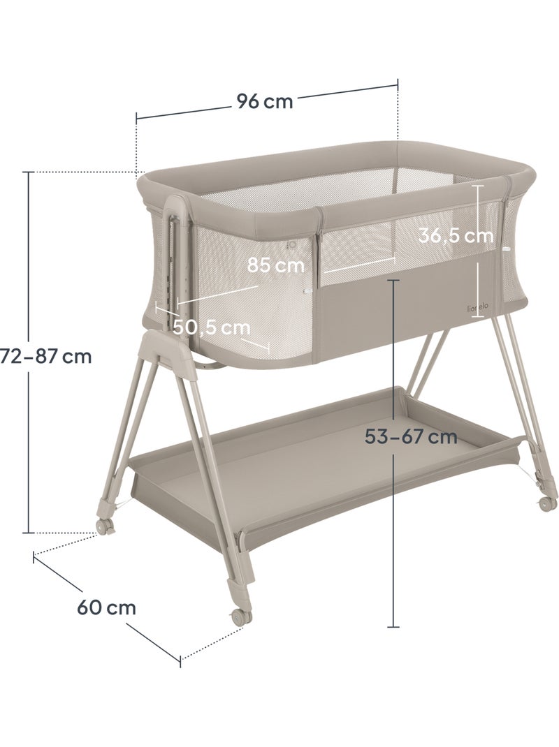 LIONELO Luna 3-in-1 Aanschuifbedje - Wieg - Verstelbare Hoogte en Helling - Inclusief Matras Beige - Kiabi