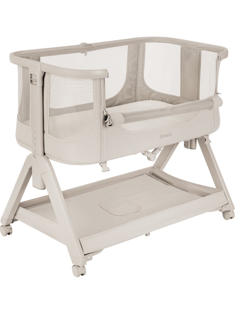 Lionelo luna 4-in-1 aanschuifbedje - wieg - verstelbare hoogte en helling - inclusief matras Lichtbeige - Kiabi