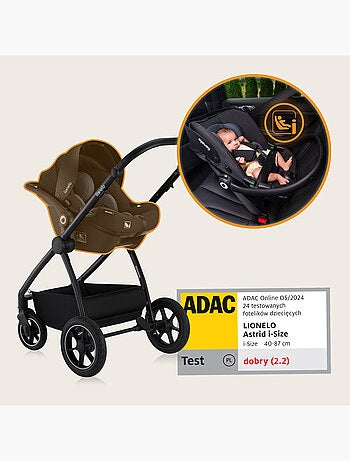 LIONELO Meril 3-in-1 kinderwagen - Met reiswieg, autostoel, tas en accessoires
