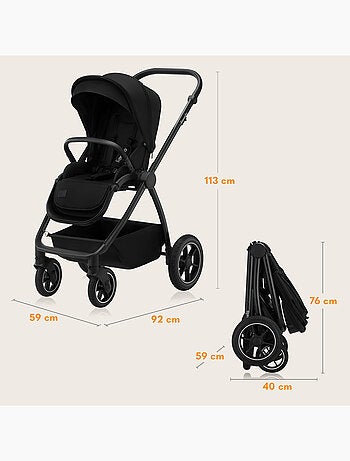 LIONELO Meril 3-in-1 kinderwagen - Met reiswieg, autostoel, tas en accessoires