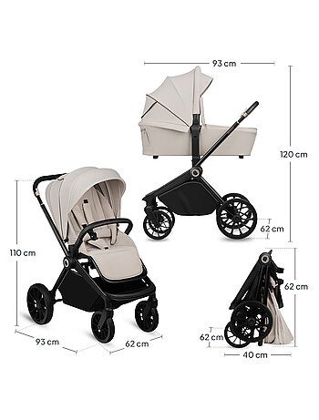 LIONELO Mika Plus 2-in-1 combinatiekinderwagen – Set met kinderwagen, reiswieg – Accessoires