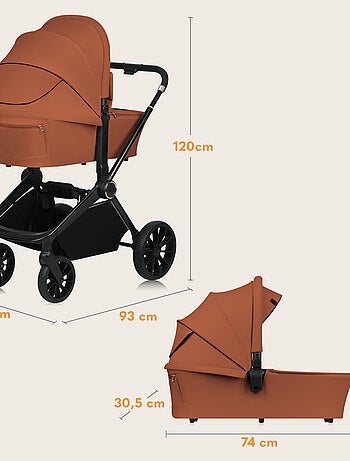 LIONELO Mika Plus 2-in-1 combinatiekinderwagen – Set met kinderwagen, reiswieg – Accessoires