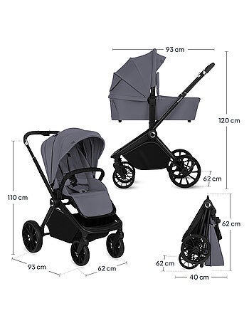 LIONELO Mika Plus 2-in-1 combinatiekinderwagen – Set met kinderwagen, reiswieg – Accessoires