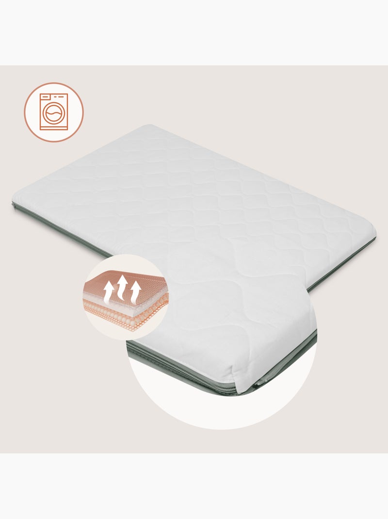 LIONELO Mila 2-in-1 reisbedje - Ultralicht - Babybedje - Matras van 4 cm - Inclusief tas Groen - Kiabi