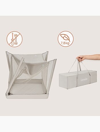 LIONELO Mila 2-in-1 reisbedje - Ultralicht - Babybedje - Matras van 4 cm - Inclusief tas