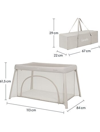 LIONELO Mila 2-in-1 reisbedje - Ultralicht - Babybedje - Matras van 4 cm - Inclusief tas