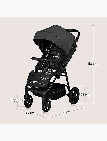 LIONELO Mira all-terrain kinderwagen - Tot 22 kg - Groot zitoppervlak - Grote wielen