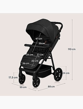 LIONELO Mira all-terrain kinderwagen - Tot 22 kg - Groot zitoppervlak - Grote wielen